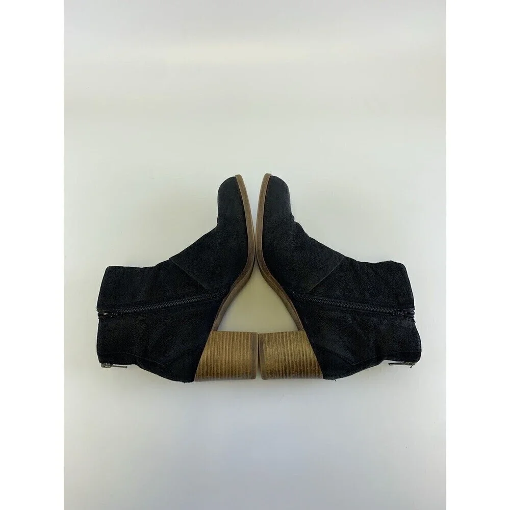 Vagabond Shoemakers Nubuck Ankle Boots Black Leather Block‎ Heel Womens 40 9.5